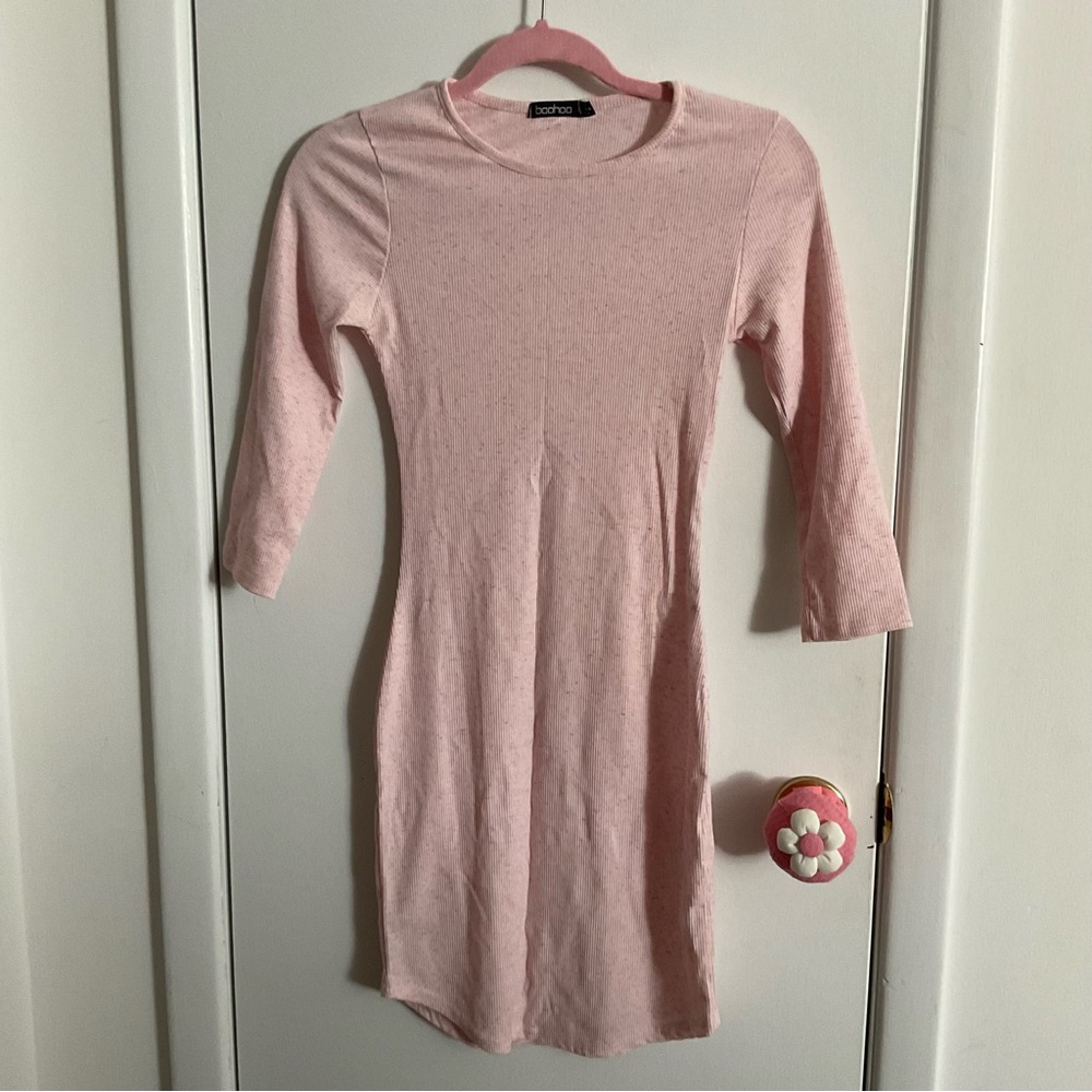 boohoo 3/4 Sleeve Bodycon Shirt Dress 4